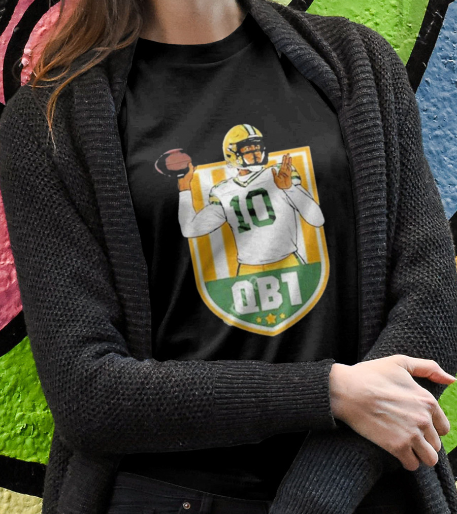 Cheeseheadtv QB1 Green And Gold Football Number 10 T-Shirt