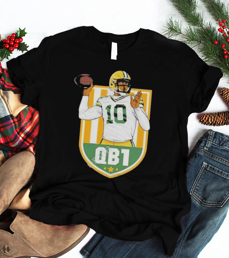 Cheeseheadtv QB1 Green And Gold Football Number 10 T-Shirt