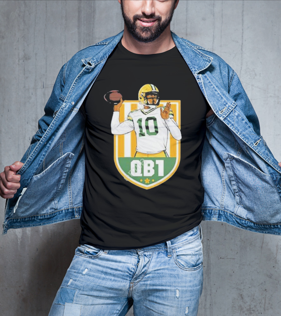 Cheeseheadtv QB1 Green And Gold Football Number 10 T-Shirt