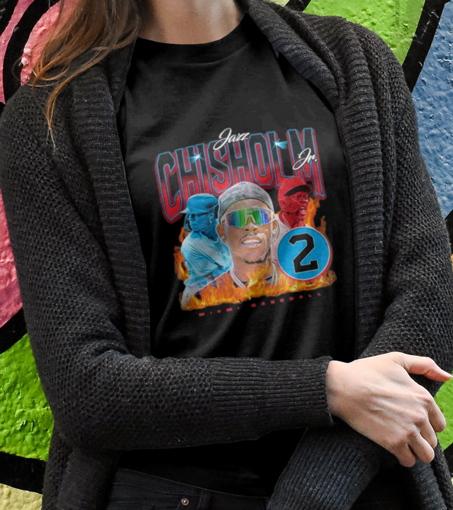 Jazz Chisholm Jr. Miami Baseball 90s Number 2 T-Shirt