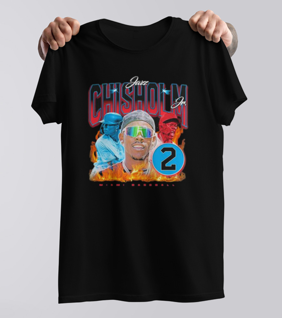 Jazz Chisholm Jr. Miami Baseball 90s Number 2 T-Shirt