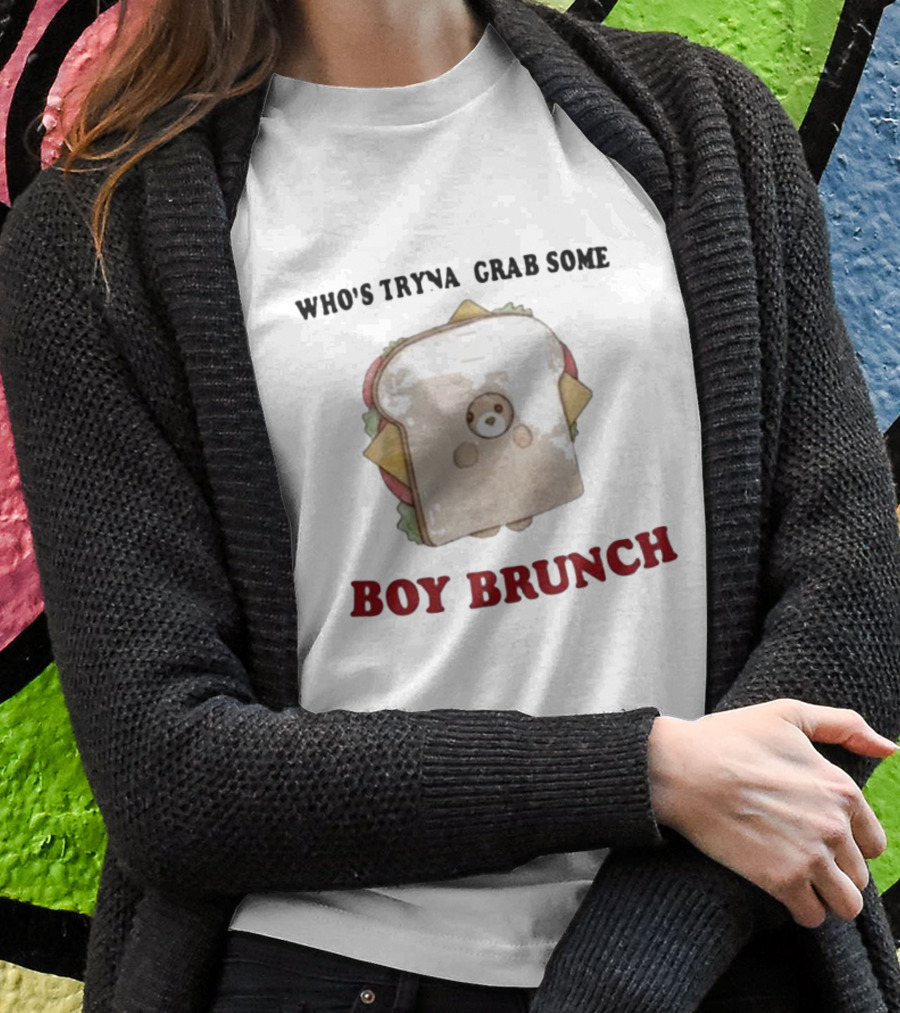 Jmcgg Who’s Tryna Grab Some Boy Brunch Sandwich Bear T-Shirt