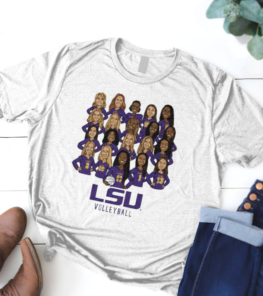 LSU Tigers Volleyball NIL Women's Team Players T-Shirt