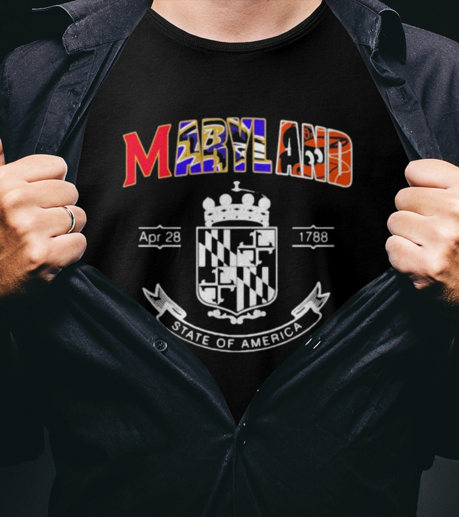 Maryland Apr 28 1788 State Of America Team Sport Emblem Heritage T-Shirt