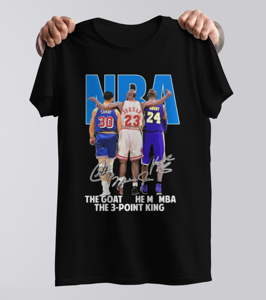 NBA Curry Jordan Bryant The Goat The Mamba The 3-Point King Signature T-Shirt