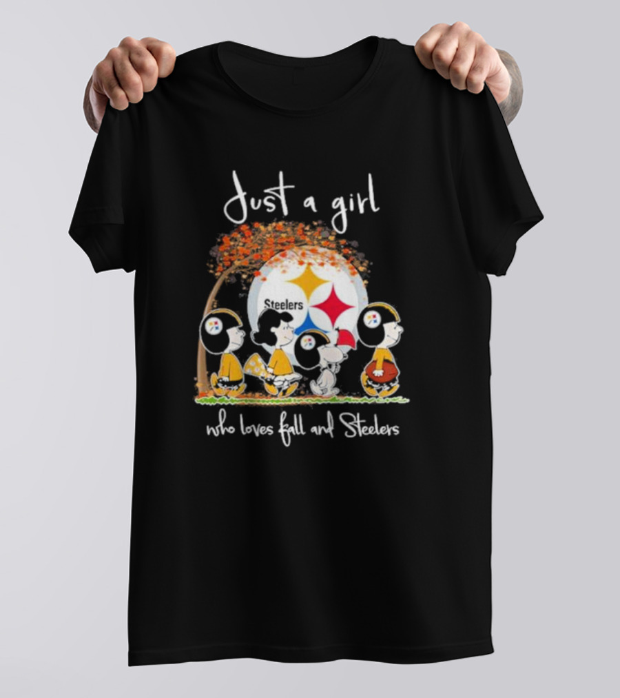 Just A Girl Who Loves Fall And Steelers Peanuts T-Shirt