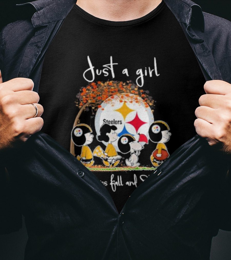 Just A Girl Who Loves Fall And Steelers Peanuts T-Shirt