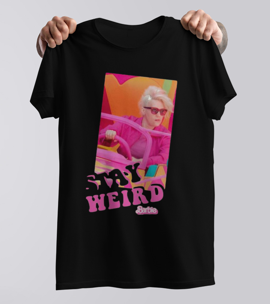 Barbie Movie Stay Weird Pink Jacket Sunglasses T-Shirt