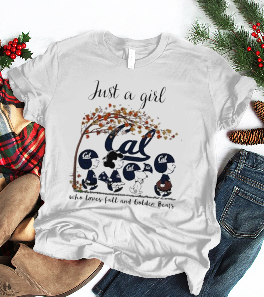 Just A Girl Who Loves Fall And Cal Golden Bears Peanuts T-Shirt