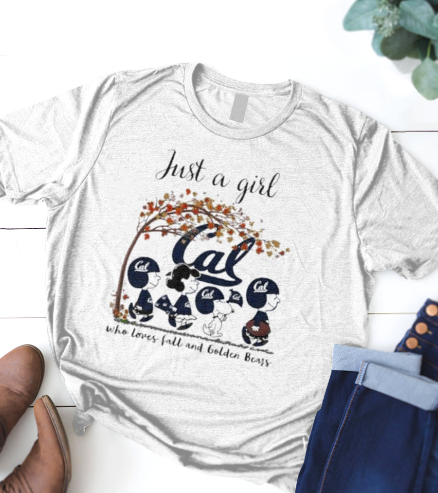 Just A Girl Who Loves Fall And Cal Golden Bears Peanuts T-Shirt