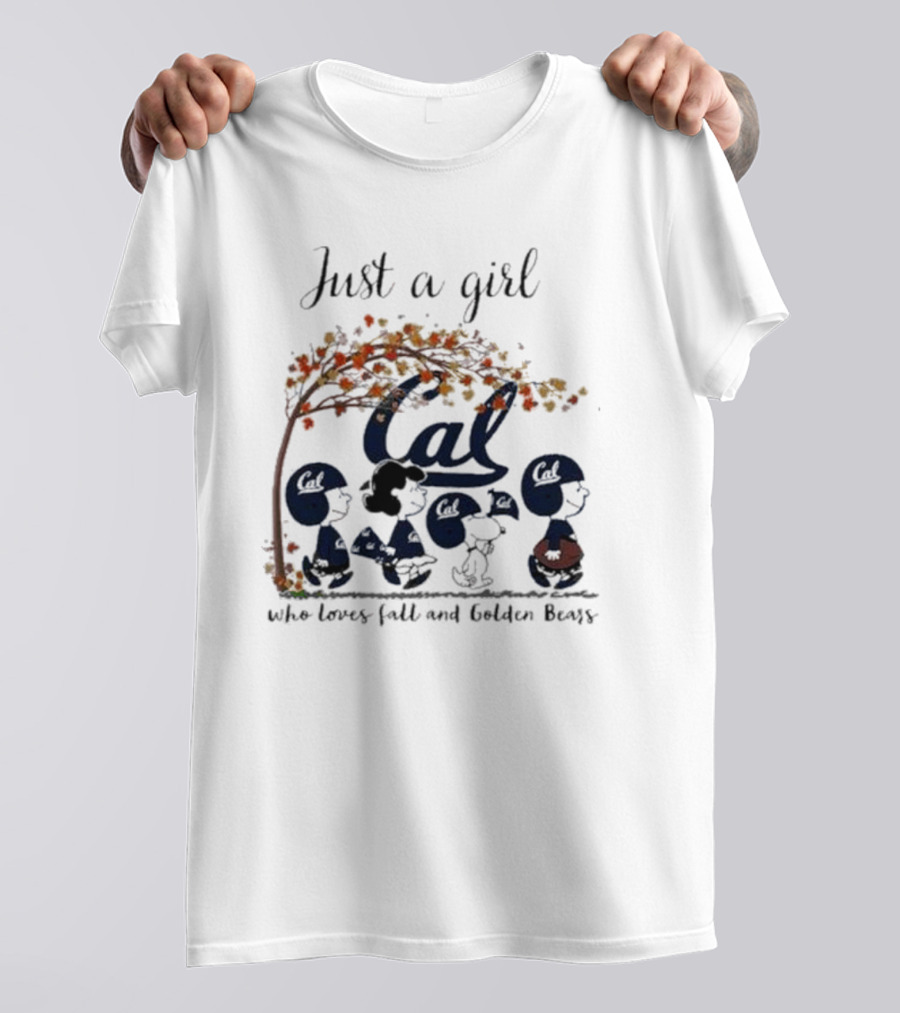 Just A Girl Who Loves Fall And Cal Golden Bears Peanuts T-Shirt