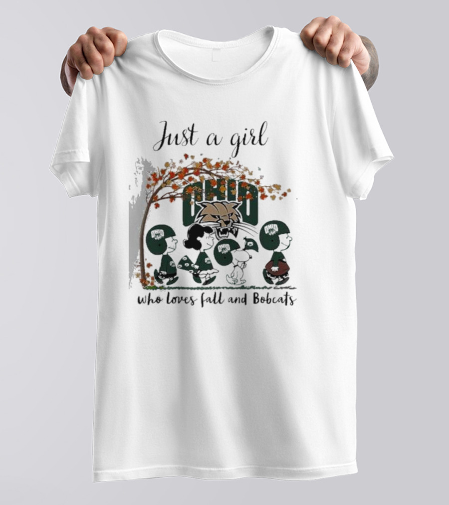 Just A Girl Who Loves Fall And Bobcats T-Shirt
