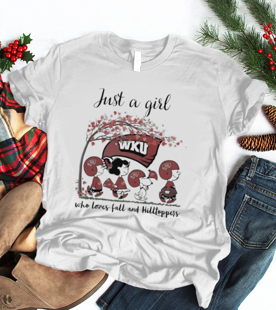 Just A Girl Who Loves Fall WKU Hilltoppers Peanuts T-Shirt