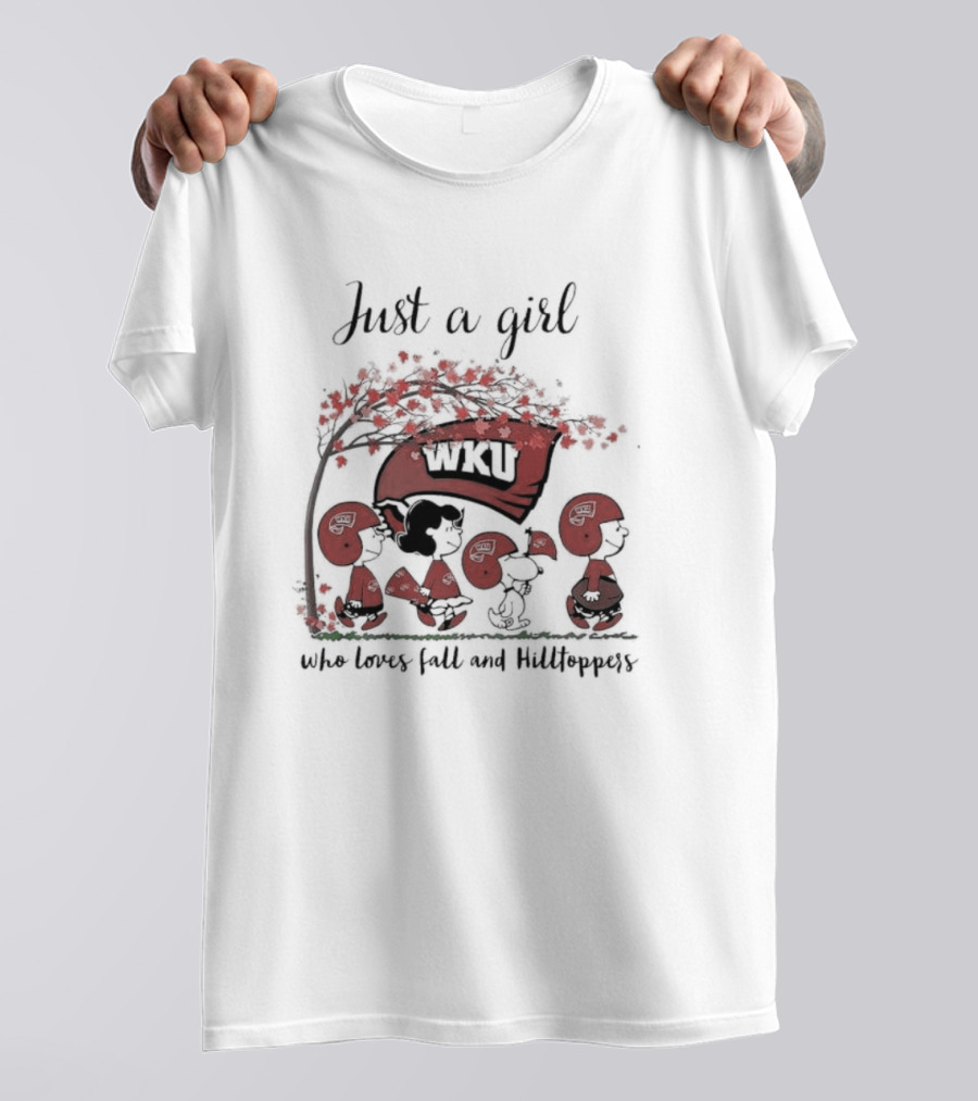 Just A Girl Who Loves Fall WKU Hilltoppers Peanuts T-Shirt