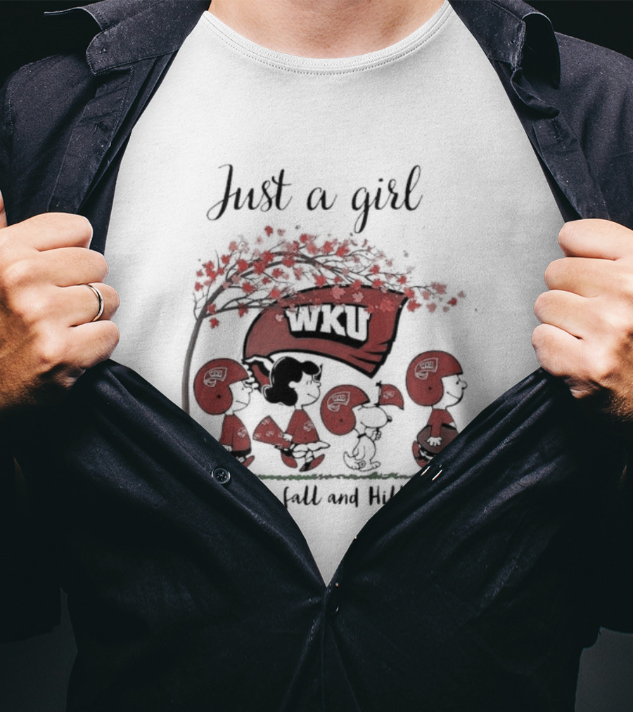 Just A Girl Who Loves Fall WKU Hilltoppers Peanuts T-Shirt
