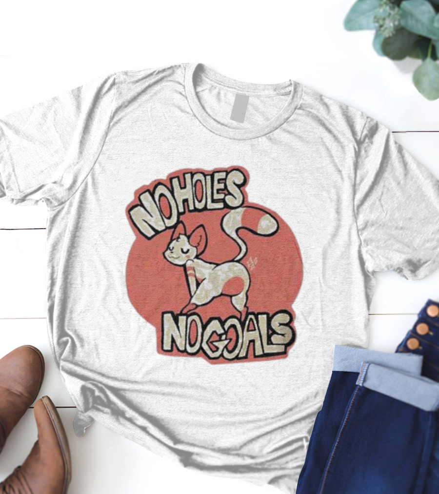 Sockfox No Holes No Goals Fox Graphic Red Circle T-Shirt