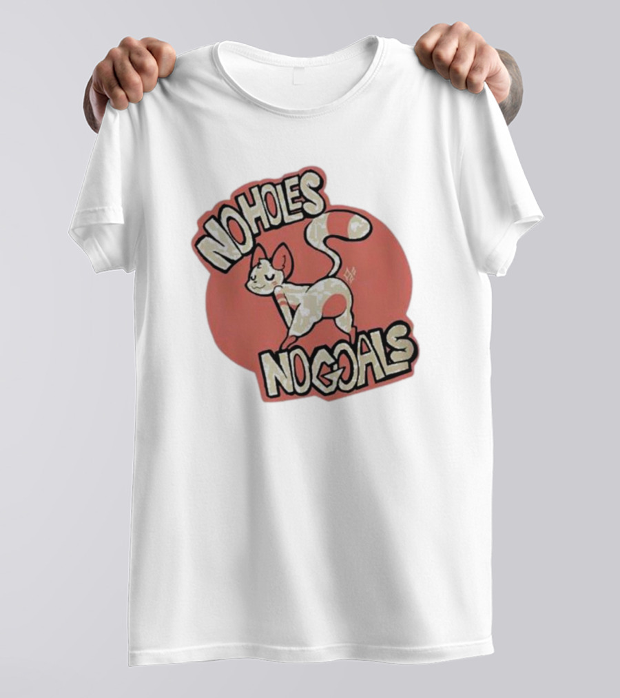 Sockfox No Holes No Goals Fox Graphic Red Circle T-Shirt