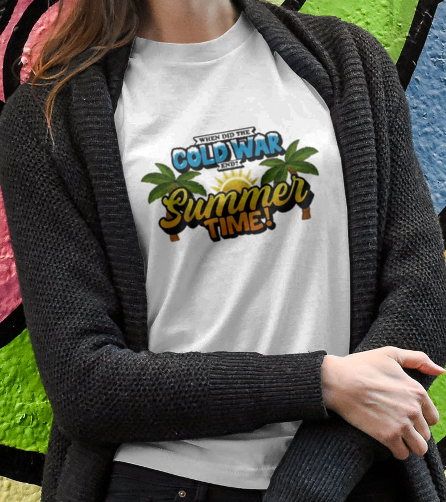 When Did The Cold War End Summer Time Palm Trees Sunburst T-Shirt