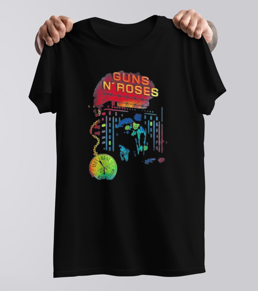 Guns N’ Roses Montreal Reflective Pocket Watch Buildings T-Shirt