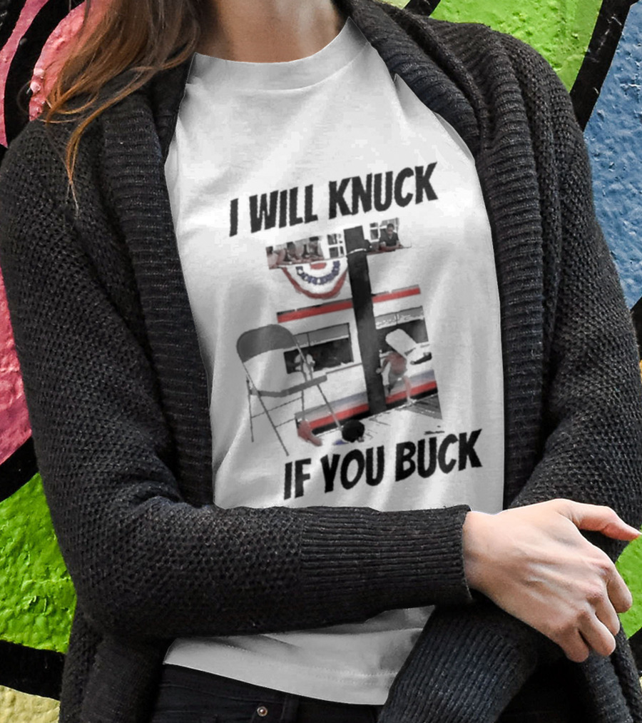 I Will Knuck If You Buck Montgomery River Boat Chair Scene T-Shirt