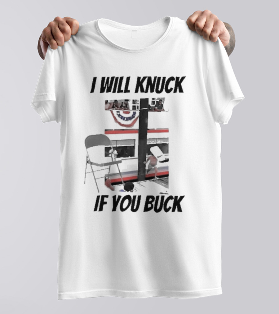 I Will Knuck If You Buck Montgomery River Boat Chair Scene T-Shirt