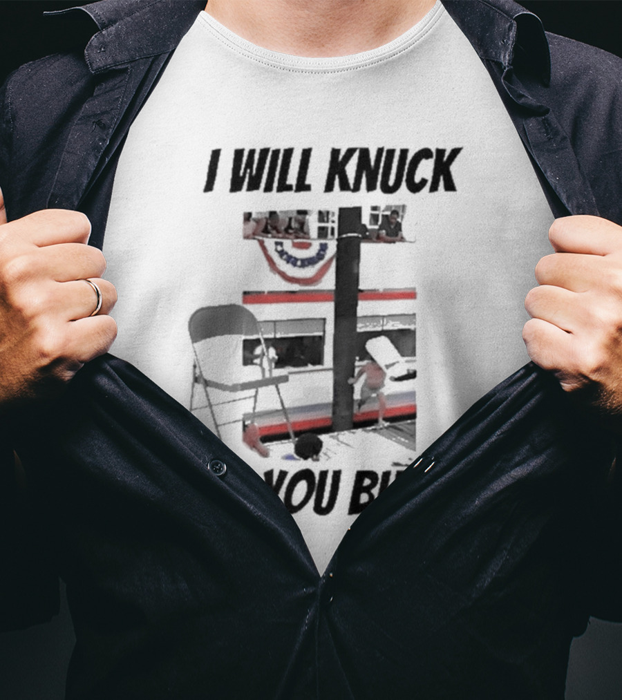 I Will Knuck If You Buck Montgomery River Boat Chair Scene T-Shirt