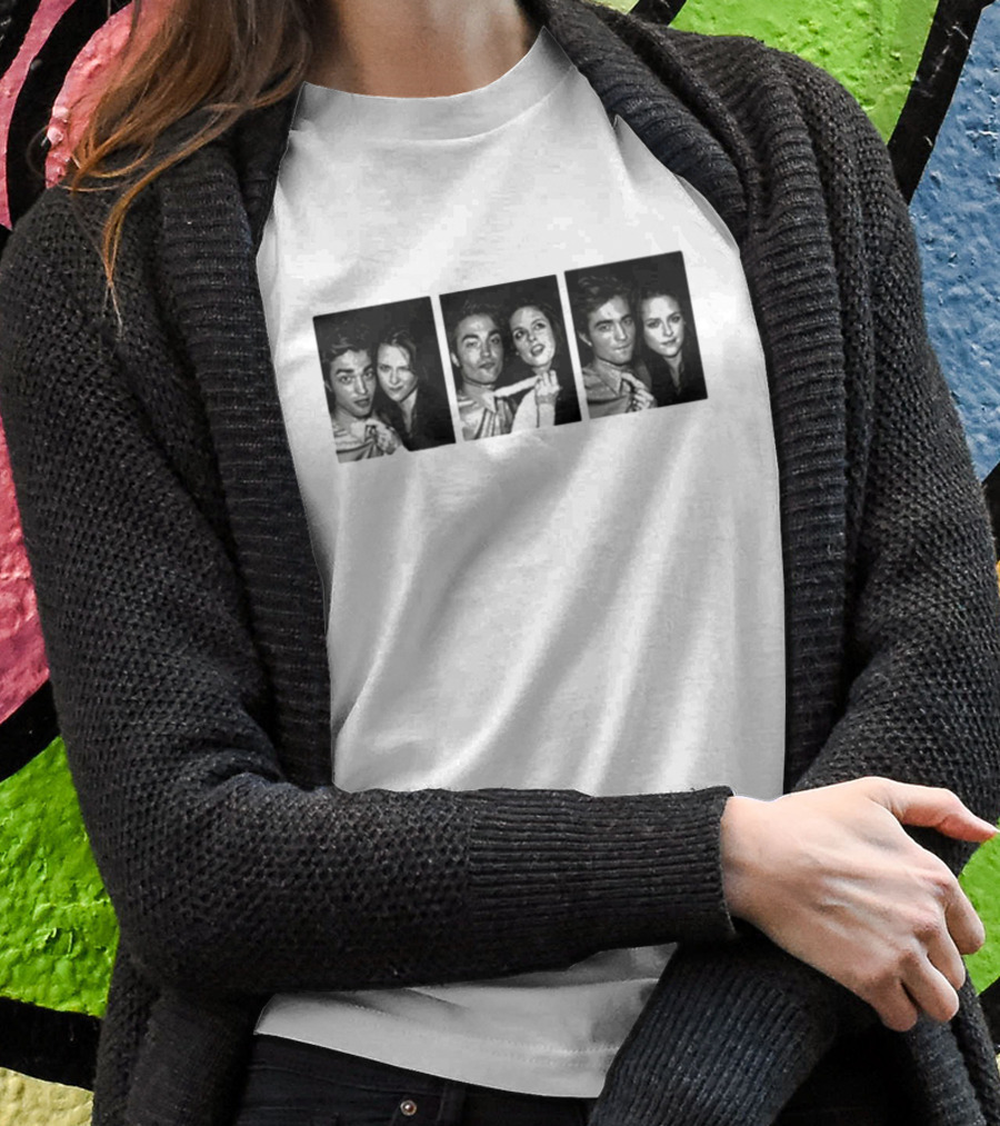 Robert Pattinson Kristen Stewart Photo Booth Strip T-Shirt