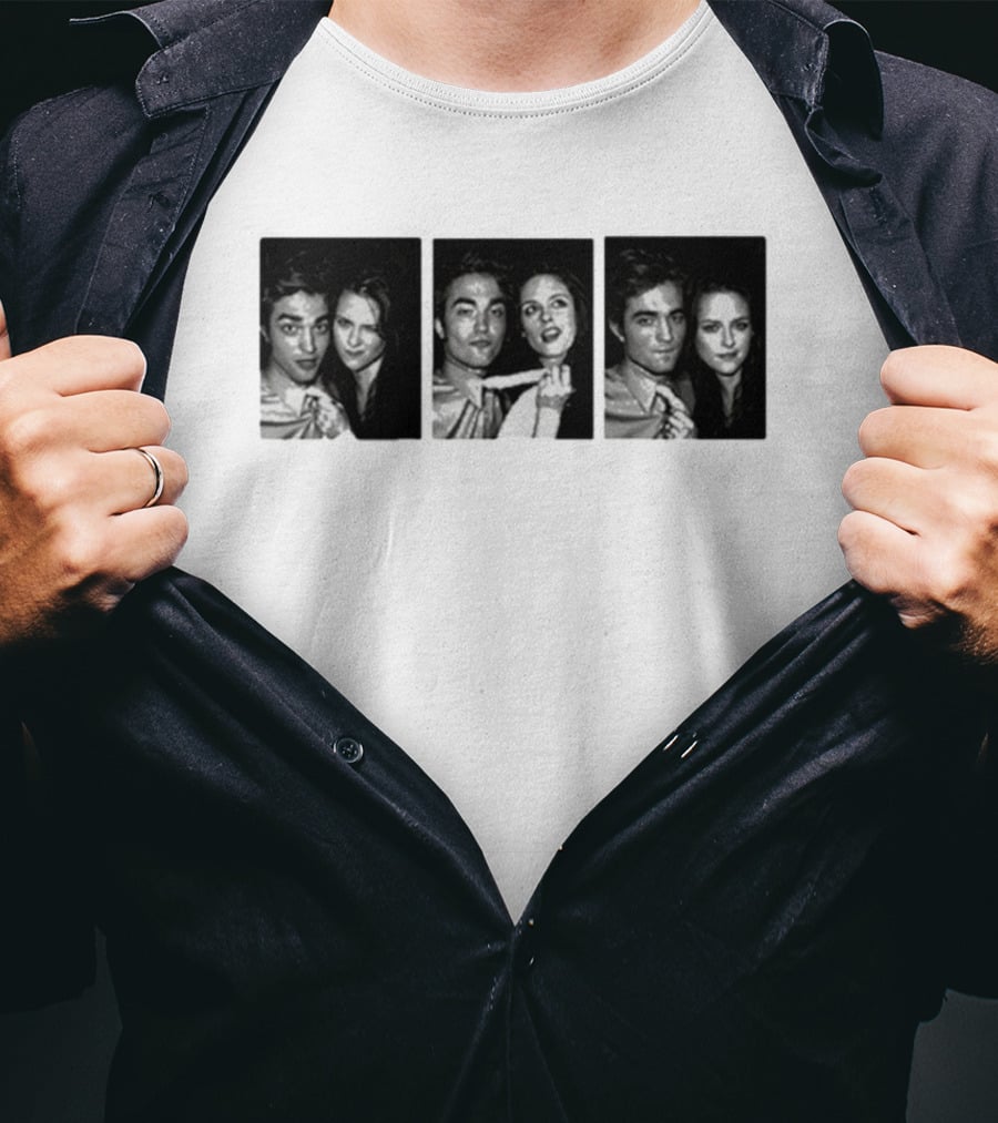Robert Pattinson Kristen Stewart Photo Booth Strip T-Shirt