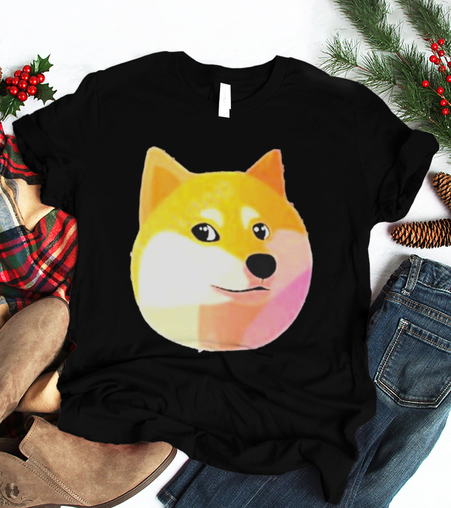 Getdoge Merch Doge Meme Coin Shiba Inu Face T-Shirt
