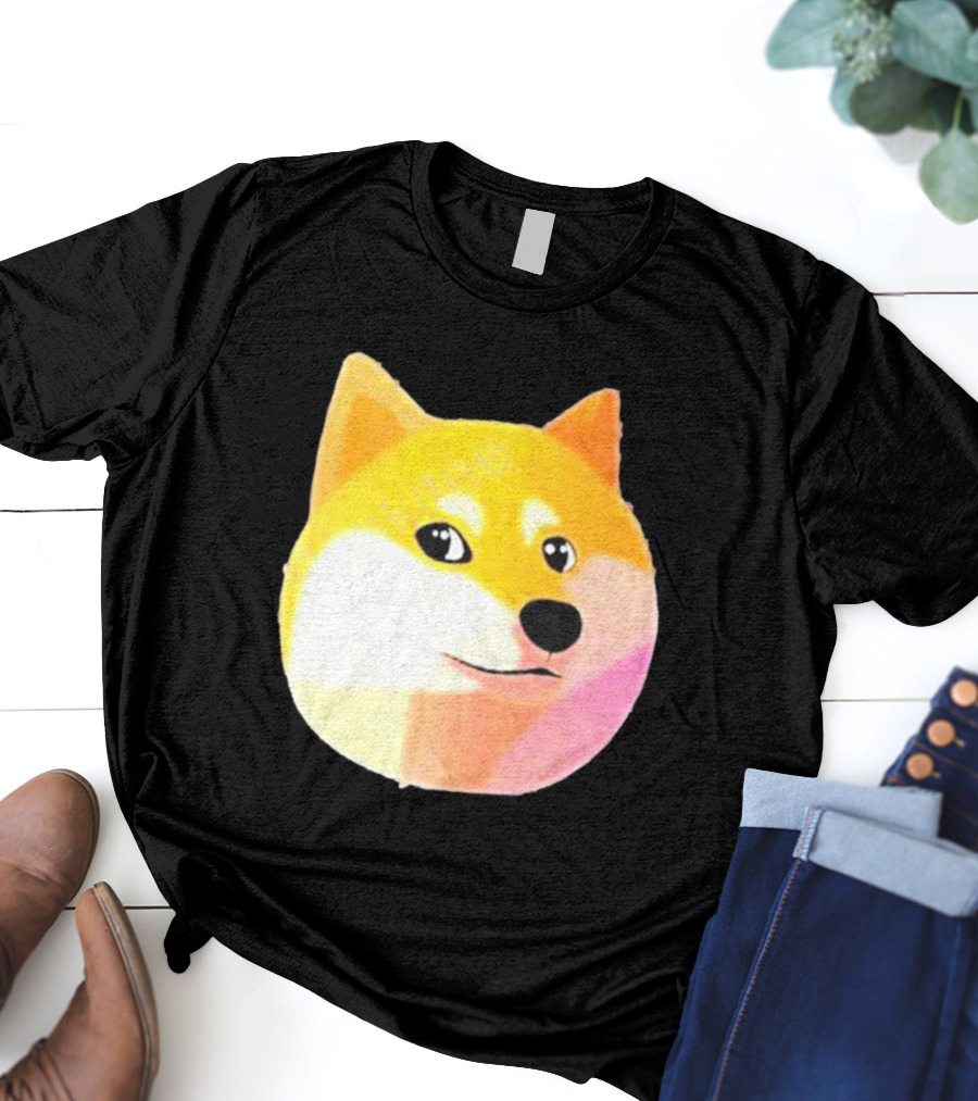 Getdoge Merch Doge Meme Coin Shiba Inu Face T-Shirt