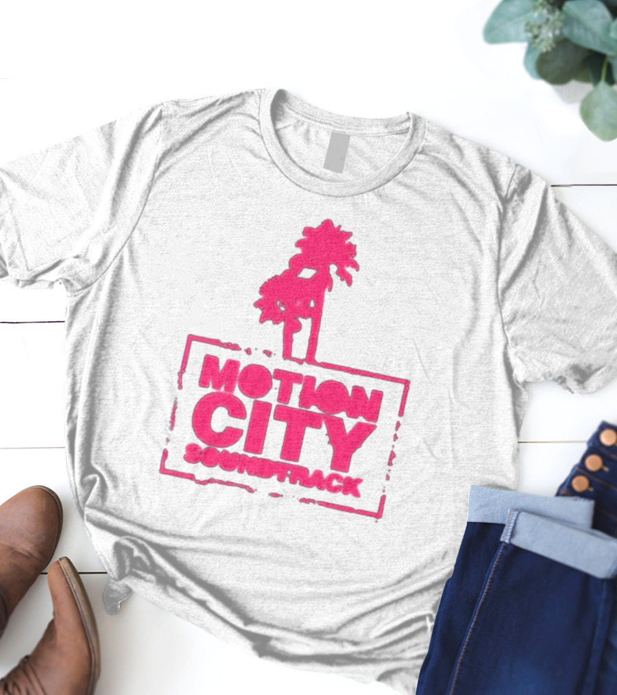 Motion City Soundtrack Pink Palm Tree T-Shirt