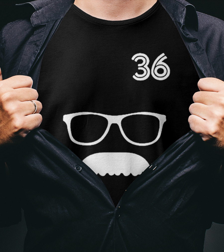 Trending Jays Fans Wearing 36 Davis Schneider Glasses And Moustache T-Shirt