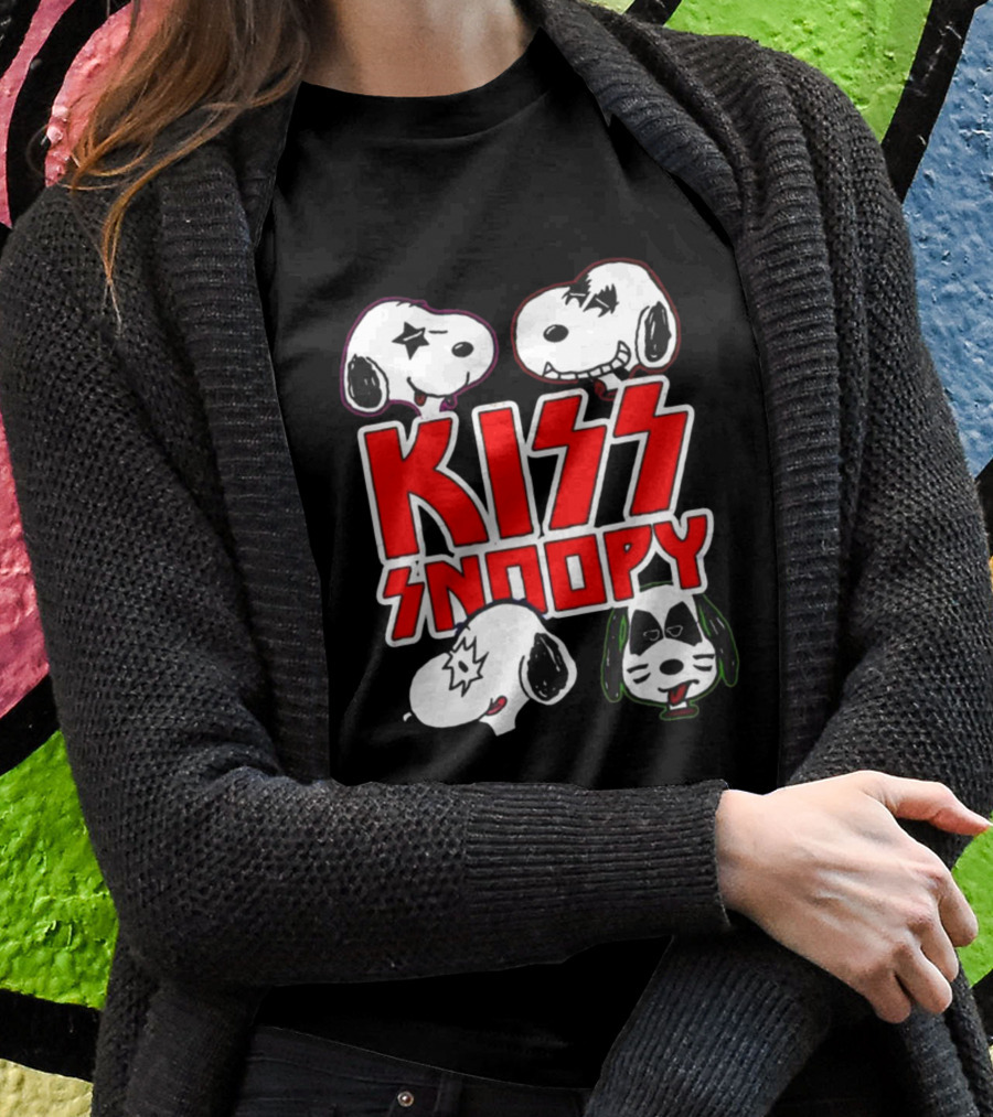 KISS Band Snoopy Peanuts Crossover Characters T-Shirt