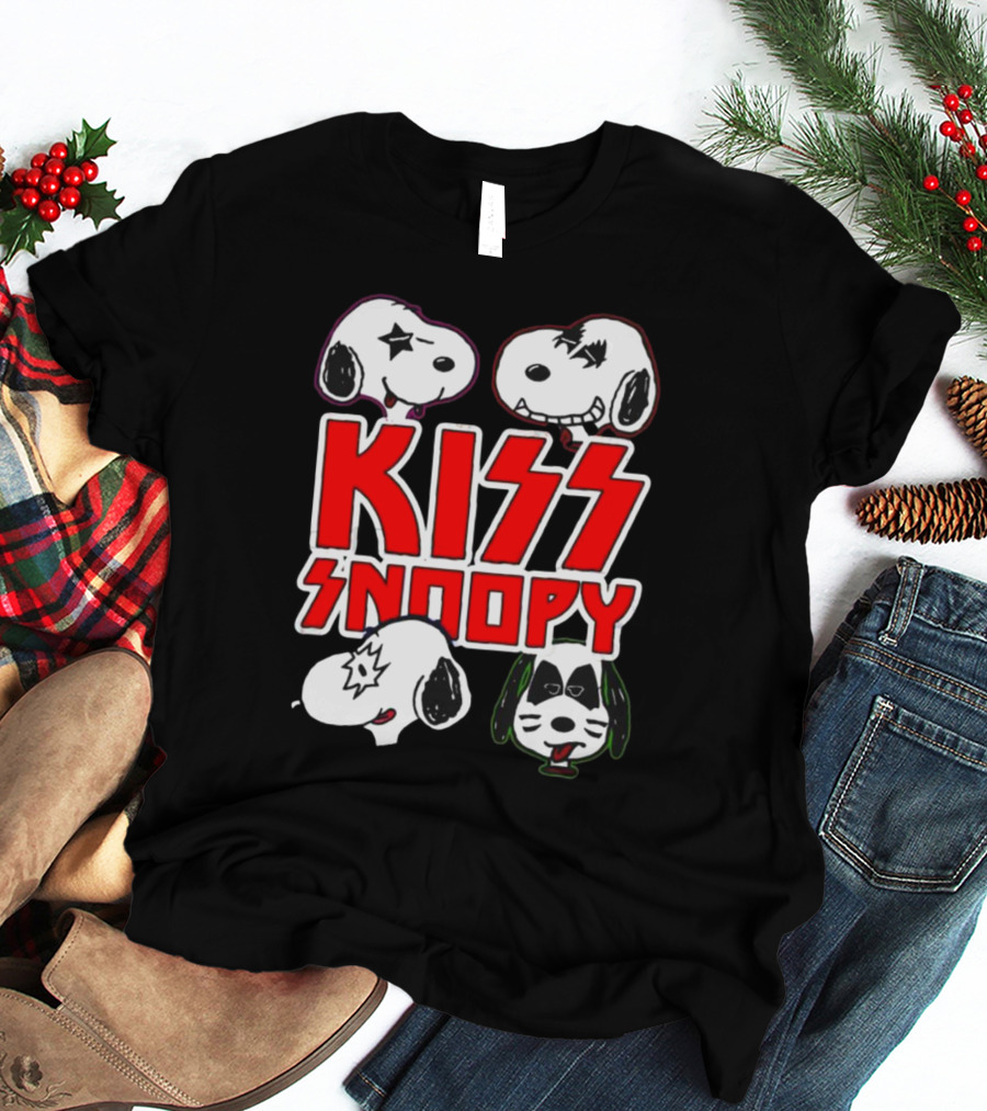 KISS Band Snoopy Peanuts Crossover Characters T-Shirt