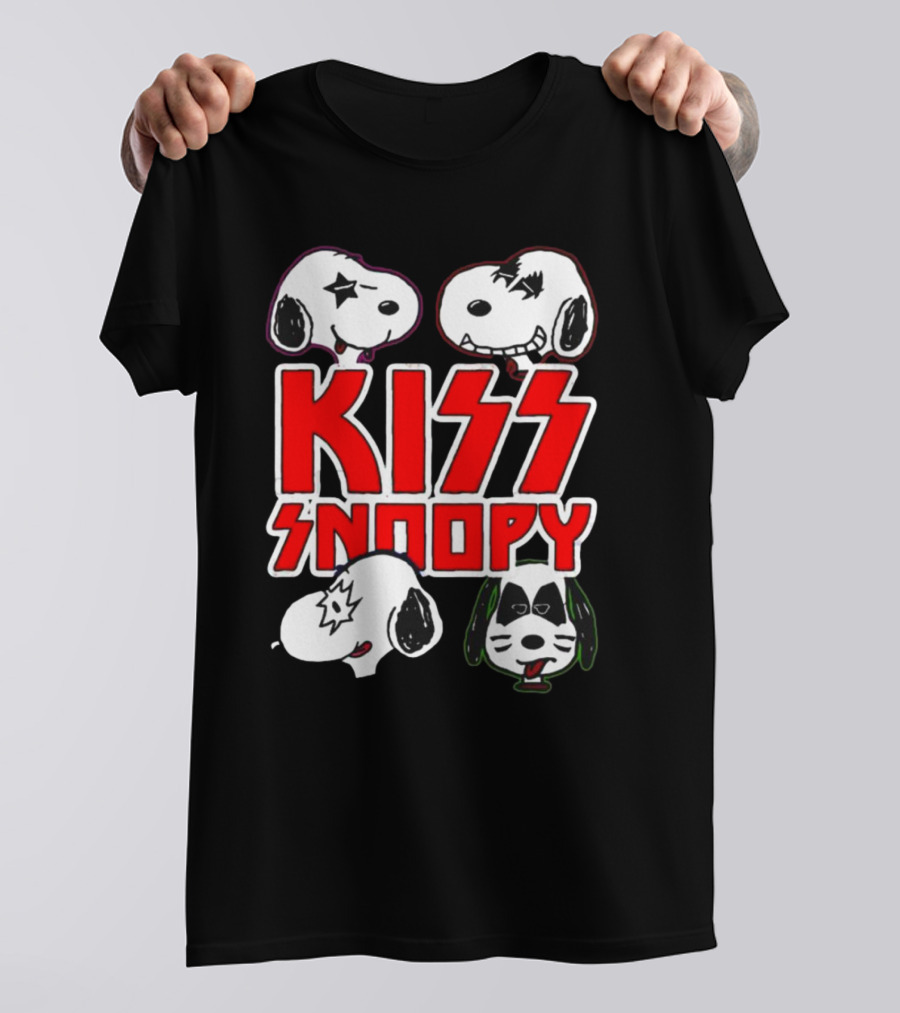 KISS Band Snoopy Peanuts Crossover Characters T-Shirt