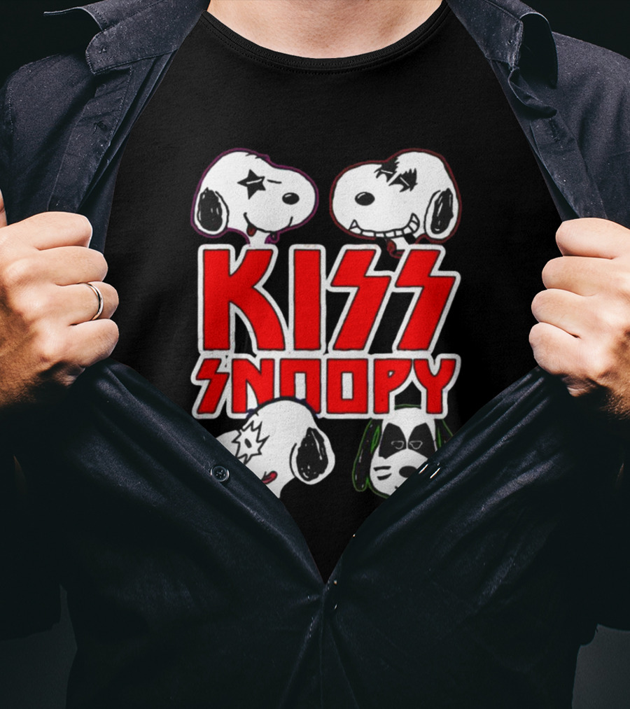 KISS Band Snoopy Peanuts Crossover Characters T-Shirt
