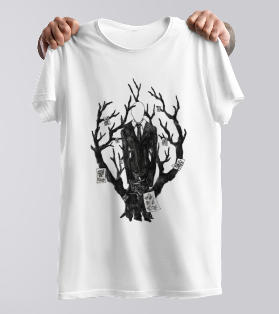 Slenderman III Halloween Tree Branches Cards T-Shirt