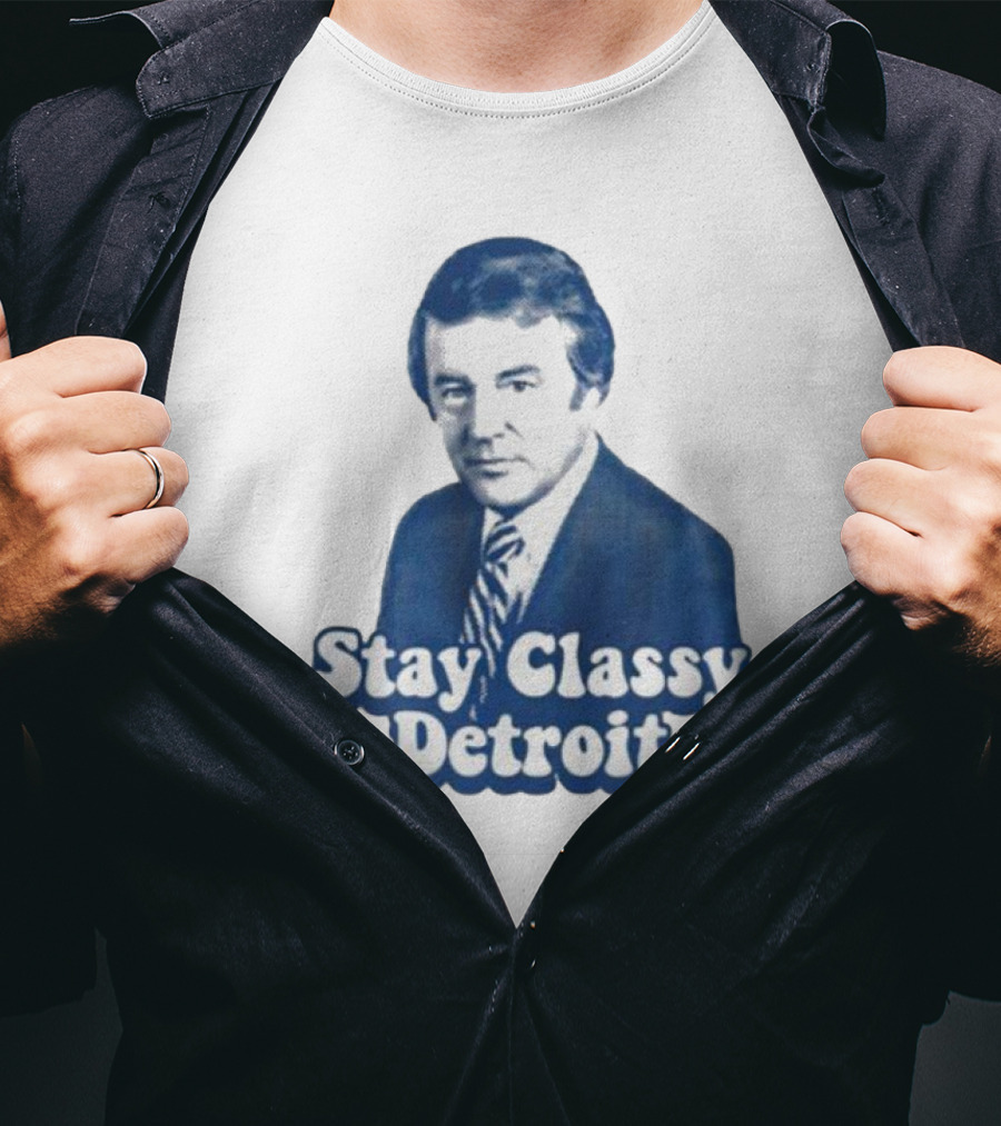Stay Classy Detroit Vintage Bill Bonds Image T-Shirt
