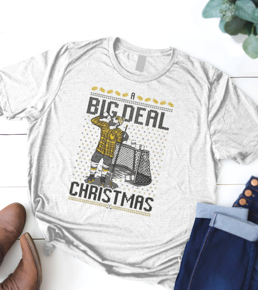 A Big Deal Christmas Hockey Player Flannel T-Shirt