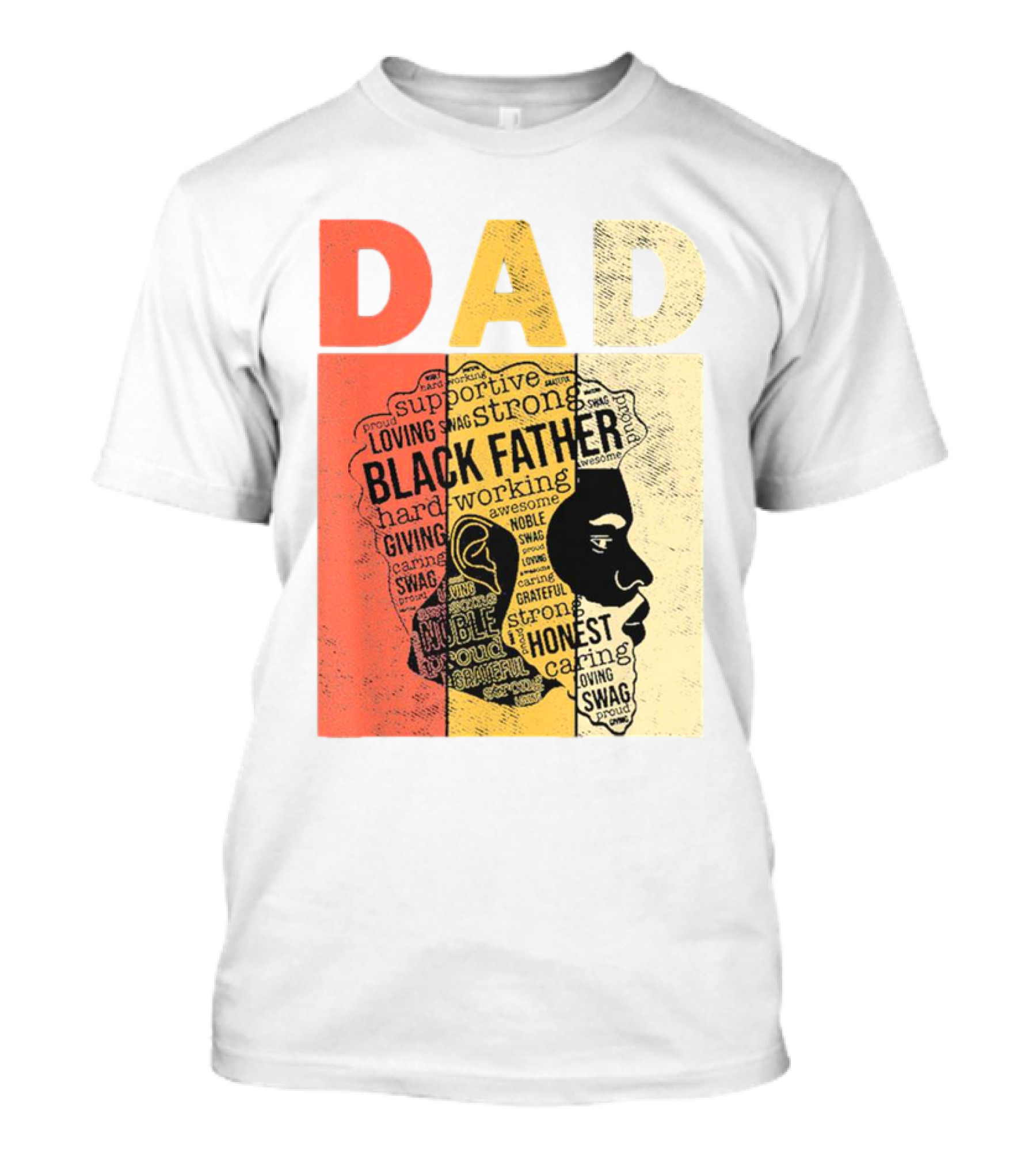Vintage Black Father Supportive Strong Loving Honest Caring African American Dad T-Shirt