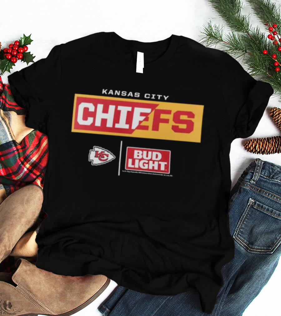 Kansas City Chiefs Bud Light NFL Partnership T-Shirt