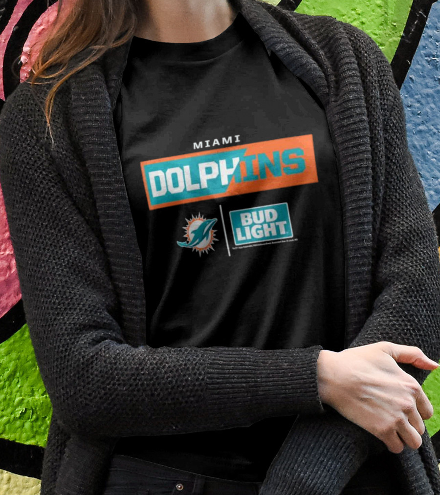 Miami Dolphins Bud Light NFL Collaboration T-Shirt