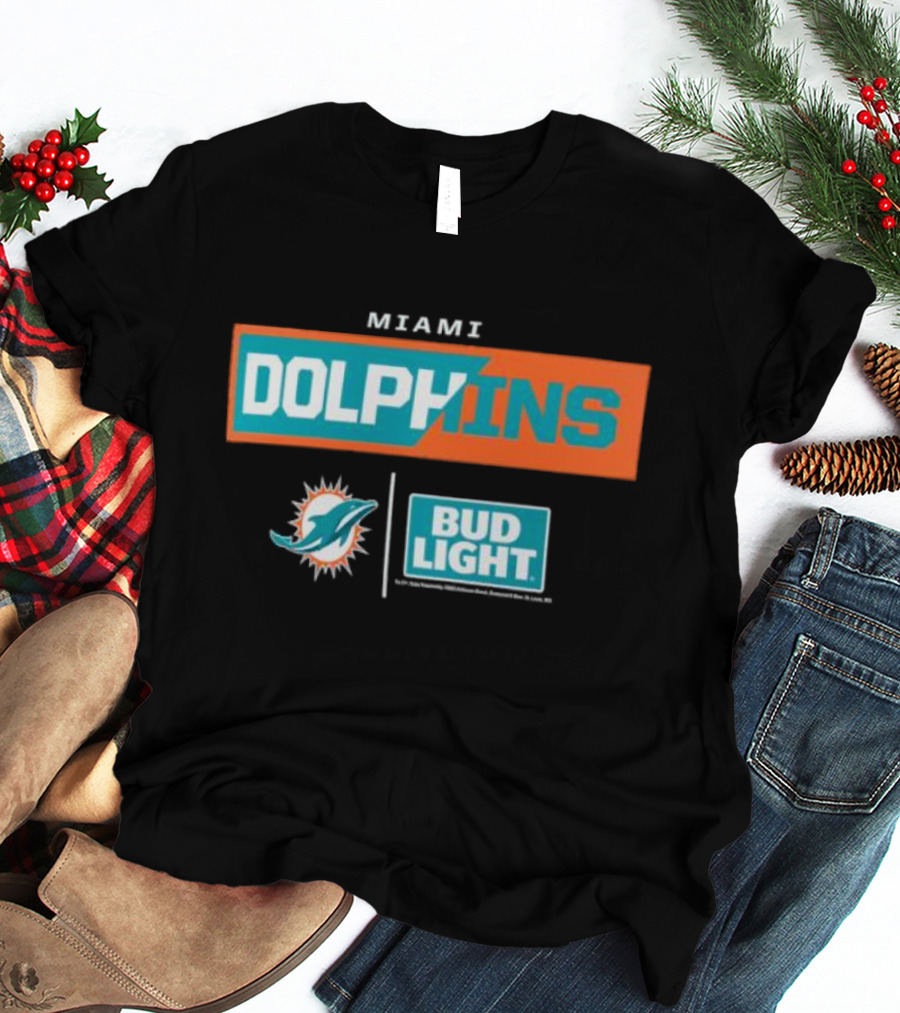 Miami Dolphins Bud Light NFL Collaboration T-Shirt