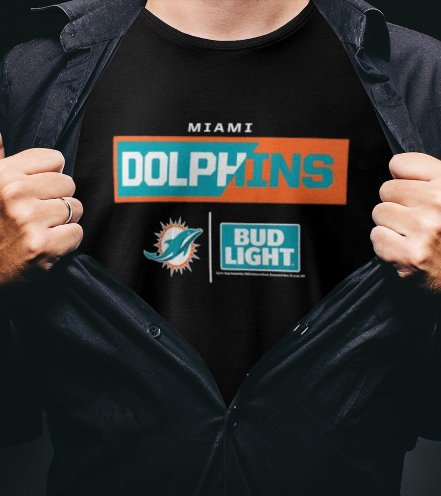Miami Dolphins Bud Light NFL Collaboration T-Shirt