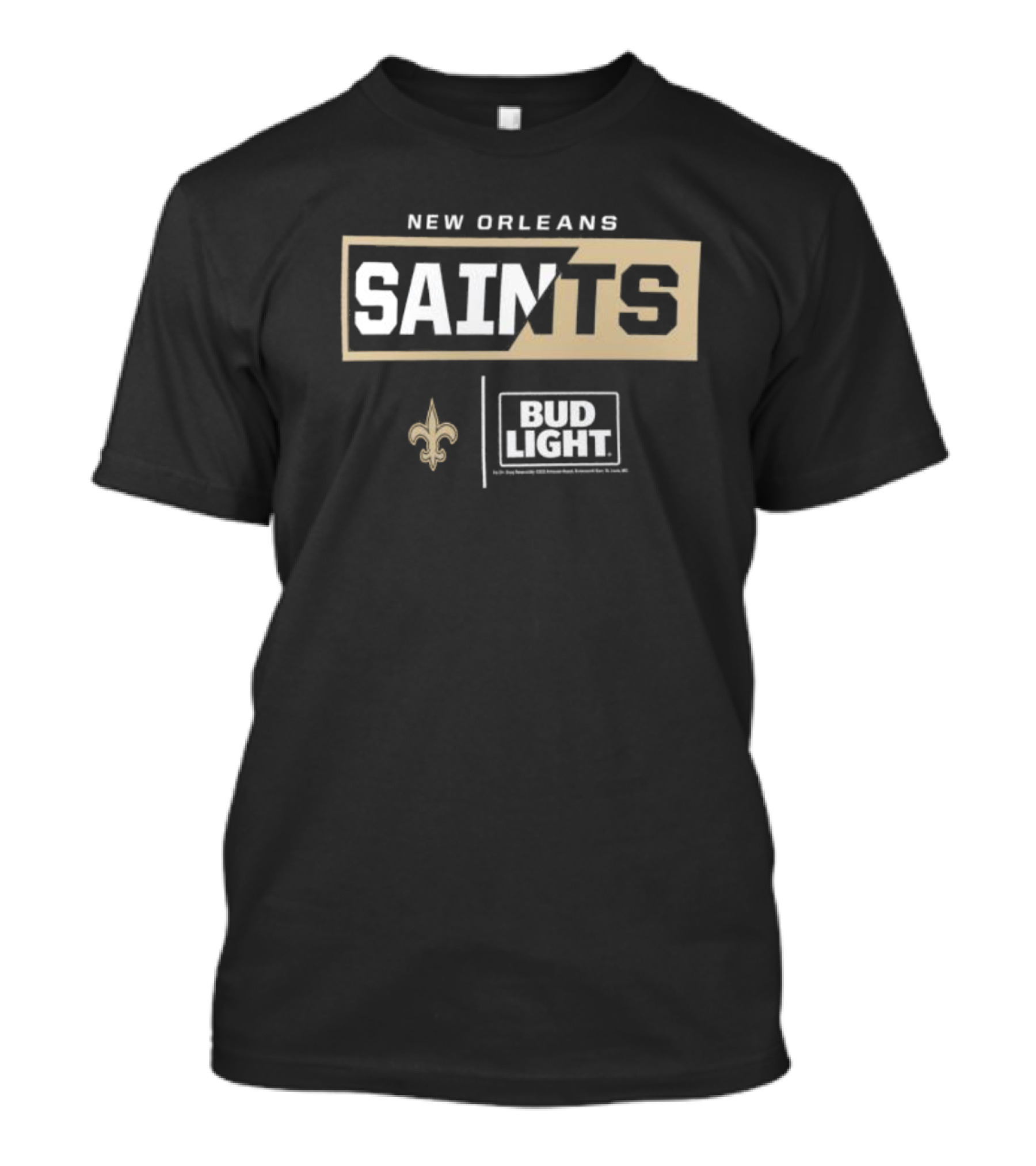New Orleans Saints Bud Light Fleur-De-Lis NFL Collaboration T-Shirt