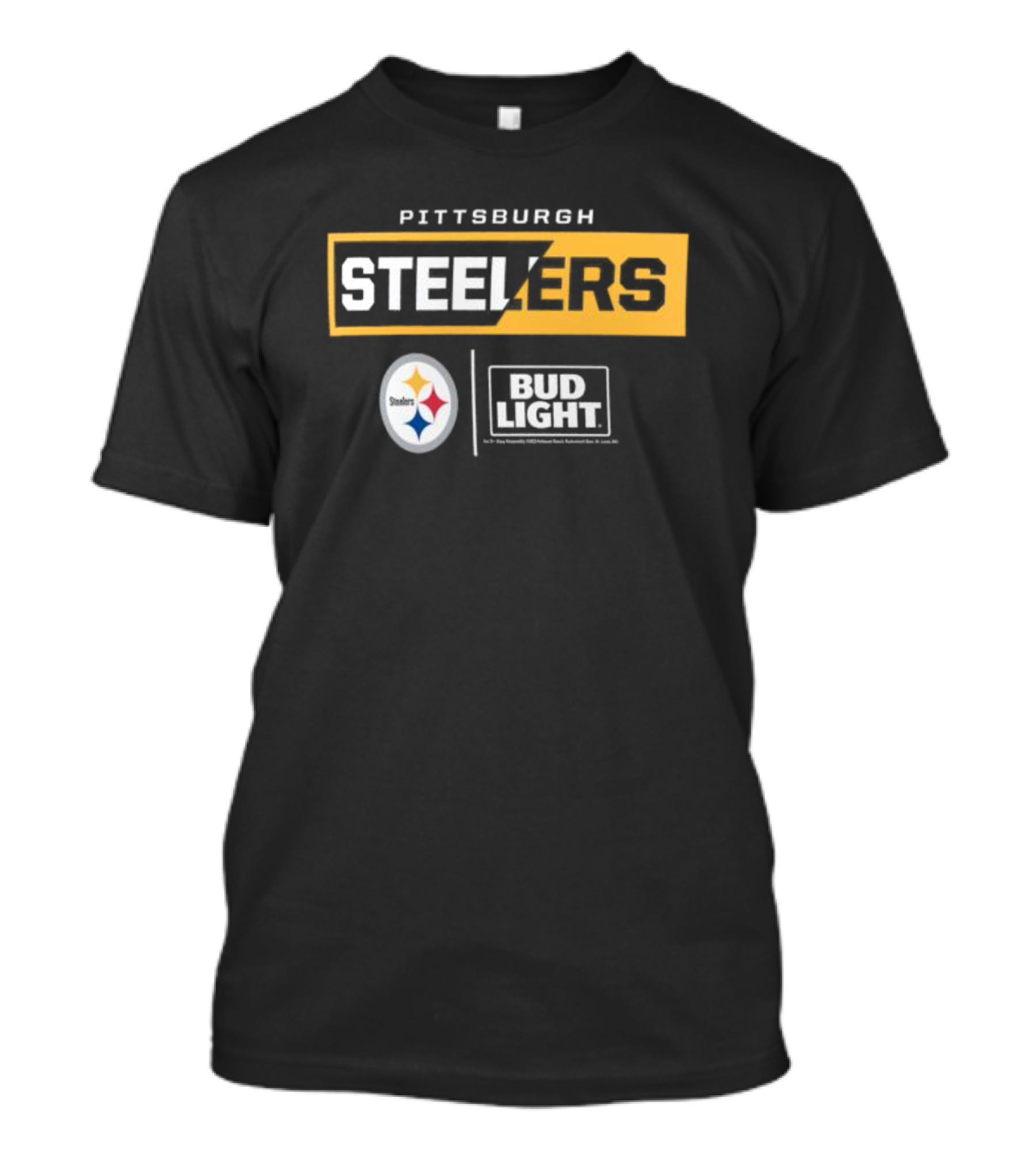 Pittsburgh Steelers Bud Light Collaboration NFL Team T-Shirt