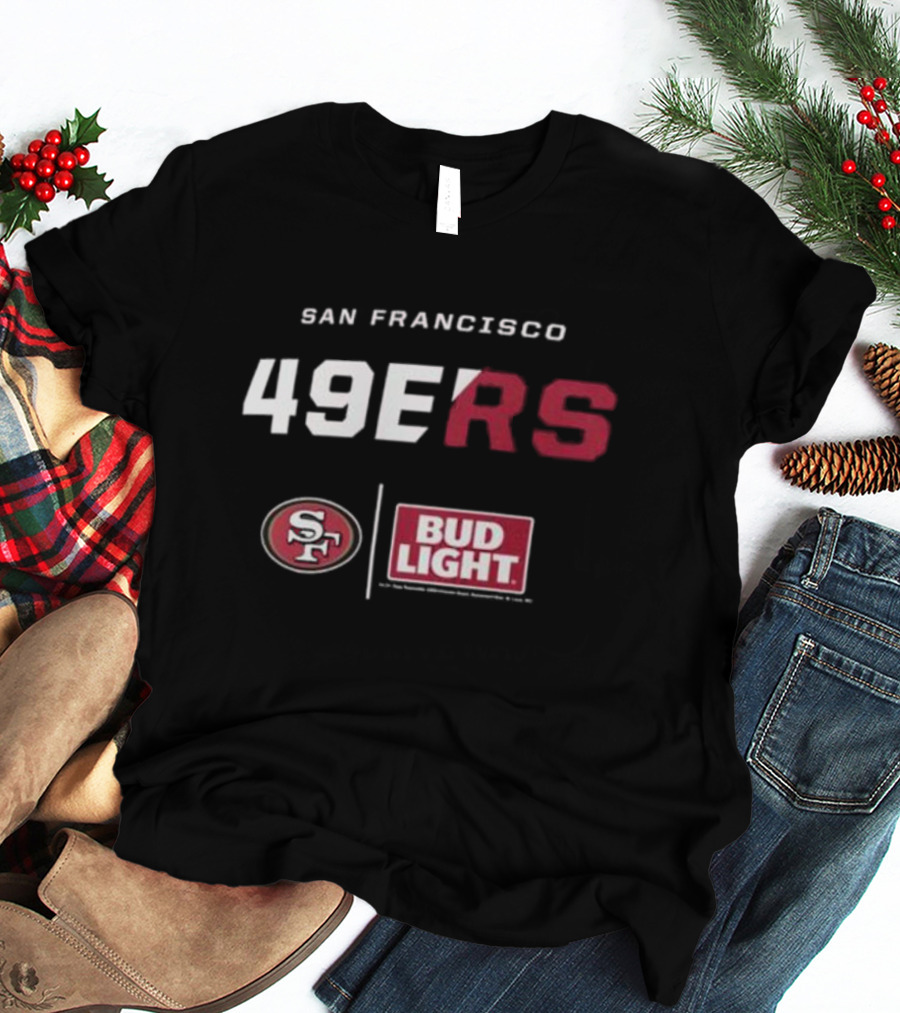 San Francisco 49ers Bud Light NFL Collaboration T-Shirt
