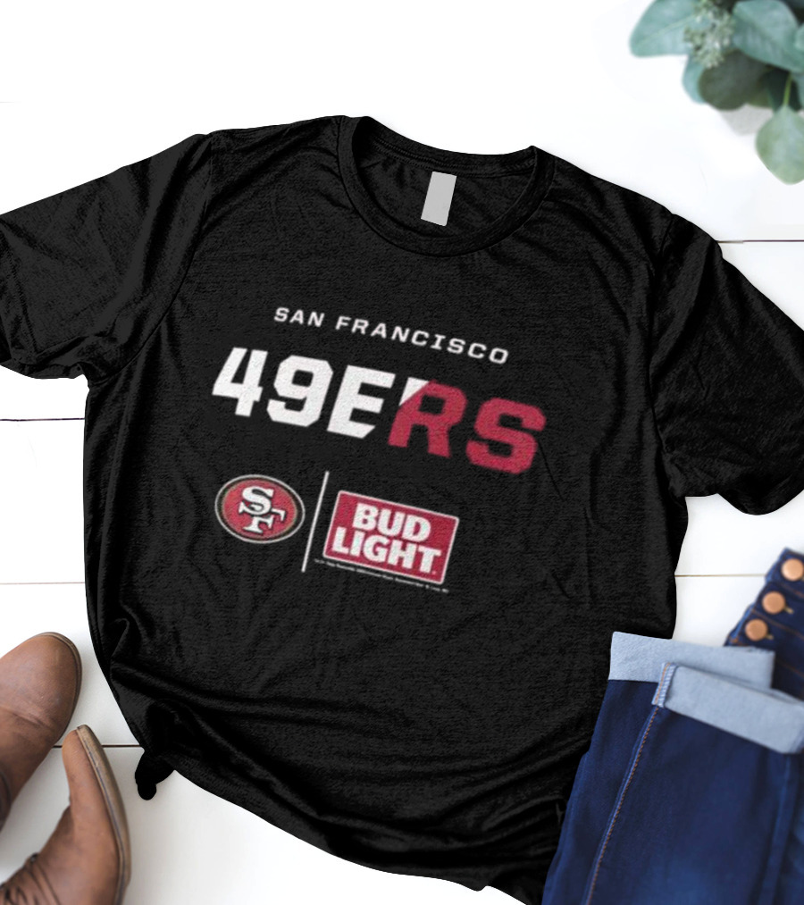San Francisco 49ers Bud Light NFL Collaboration T-Shirt