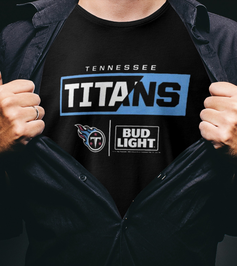 Tennessee Titans Bud Light Fanatics Branded NFL Collaboration T-Shirt