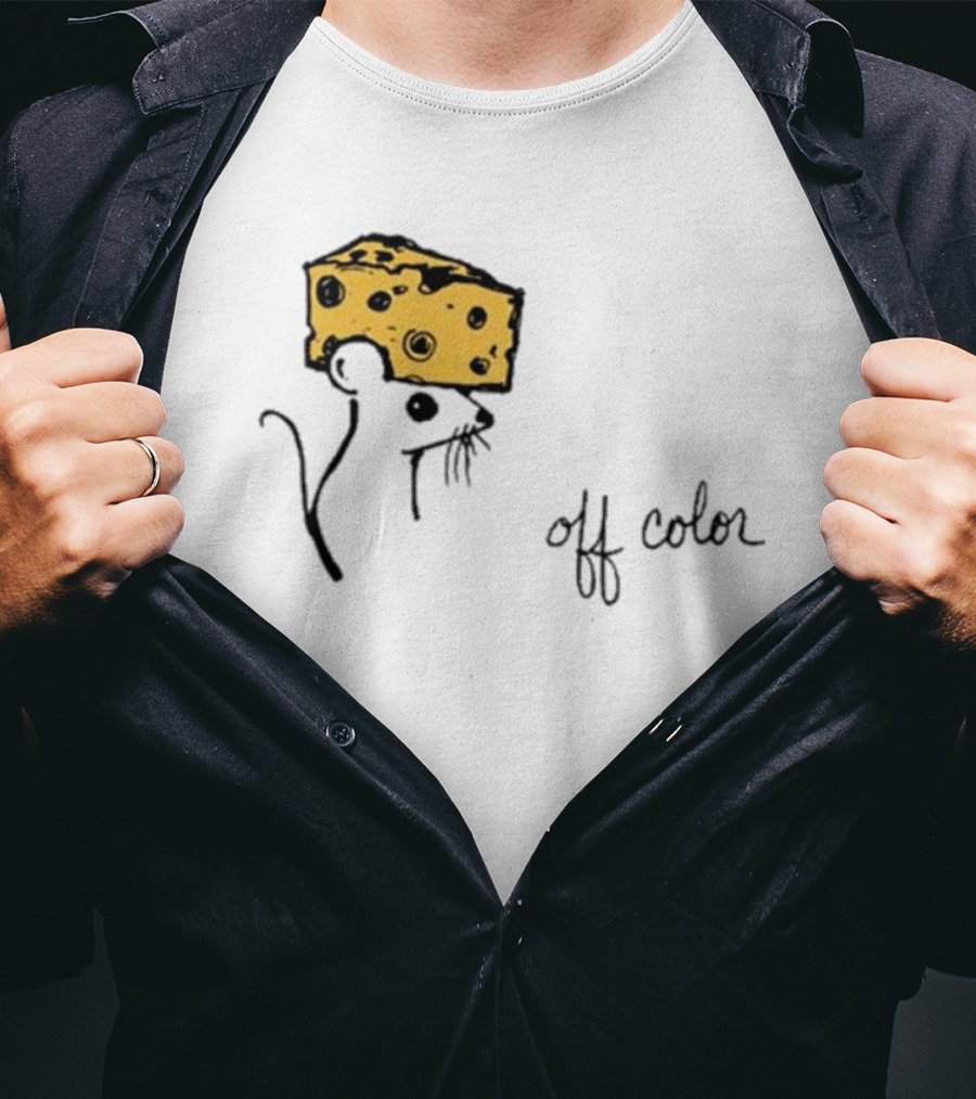 Cheesehead Mouse Off Color Sketch With Cheese Hat T-Shirt